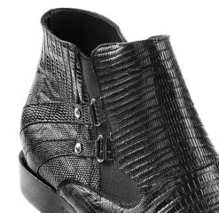 Los Altos Genuine Teju Lizard Ankle Half Boot - Black -Fashionable Costume LSA ZV070705 3 64290.1610503172