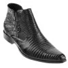 Los Altos Genuine Teju Lizard Ankle Half Boot - Black