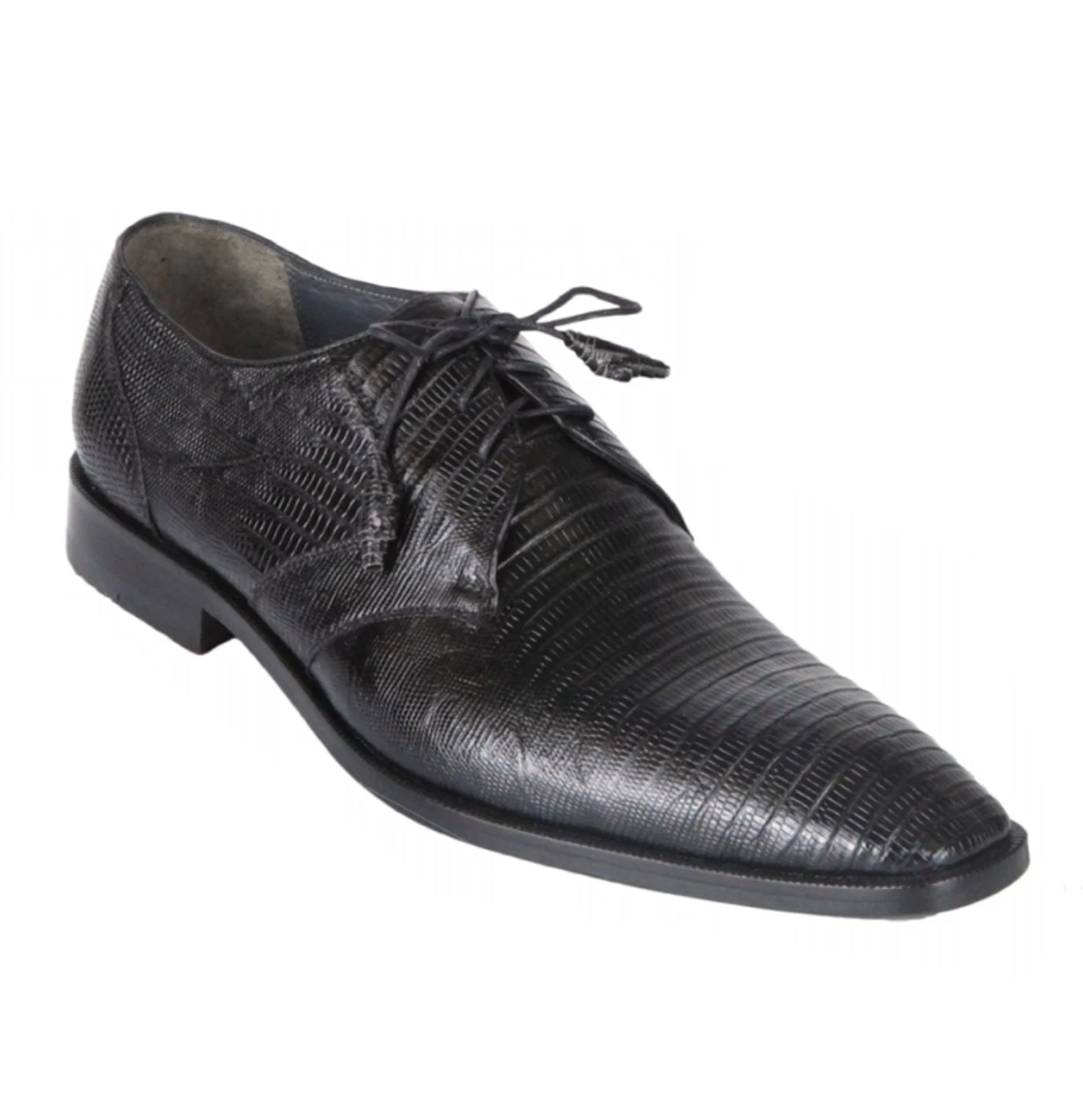 Los Altos Genuine Teju Lizard Dress Shoe - Black 1 Los Altos Genuine Teju Lizard Dress Shoe - Black