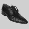 Los Altos Genuine Caiman Belly & Calf Perf Dress Shoe - Black