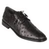 Los Altos Genuine Ostrich Quill Cap Toe Dress Shoe - Black