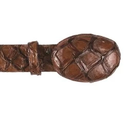 Los Altos Genuine Pirarucu Western Fashion Belt - Brown -Fashionable Costume LSAL C11U1007 3 70771.1614031236