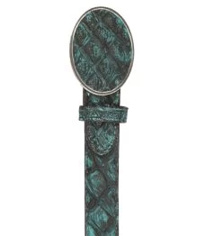Los Altos Genuine Pirarucu Western Fashion Belt - Rustic Turqoise
