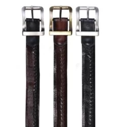 Los Altos Genuine Ostrich Leg And Braided Leather Belt