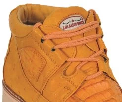 Los Altos Genuine Caiman & Ostrich Quill Casual Ankle Boot - Buttercup -Fashionable Costume LSAL ZA050202 2 05589.1612123263