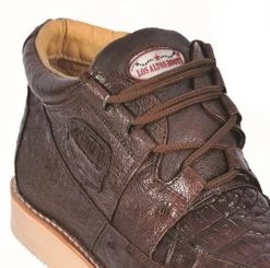 Los Altos Genuine Caiman & Ostrich Quill Casual Ankle Boot - Brown -Fashionable Costume LSAL ZA050207 2 66112.1612125838