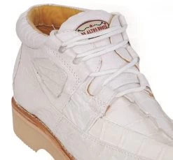 Los Altos Genuine Caiman & Ostrich Quill Casual Ankle Boot - White -Fashionable Costume LSAL ZA050228 2 47121.1612122021