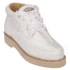 Los Altos Genuine Caiman & Ostrich Quill Casual Ankle Boot - White