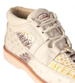 Los Altos Genuine Caiman & Ostrich Quill Casual Ankle Boot - Natural 5 Los Altos Genuine Caiman & Ostrich Quill Casual Ankle Boot - Natural -Fashionable Costume LSAL ZA050249 2 95626.1612134322