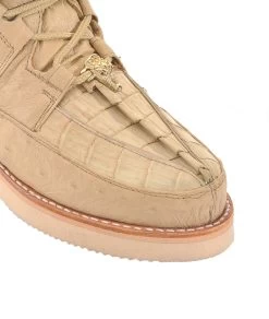 Los Altos Genuine Caiman & Ostrich Casual Ankle Boot - Oryx -Fashionable Costume LSAL ZA052811 3 24120.1612207888