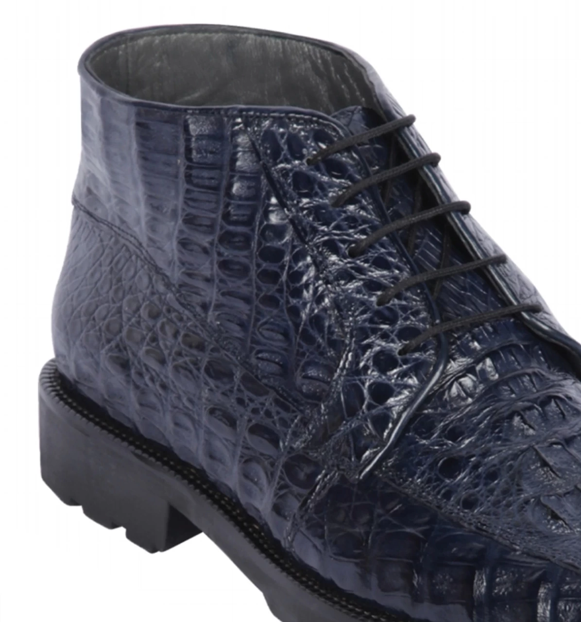 Los Altos Genuine Navy Blue Caiman Hornback Ankle Boot 3 Los Altos Genuine Navy Blue Caiman Hornback Ankle Boot - Image 3