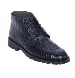Los Altos Genuine Navy Blue Caiman Hornback Ankle Boot