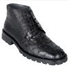 Los Altos Genuine Black Ostrich Quill Ankle Boot