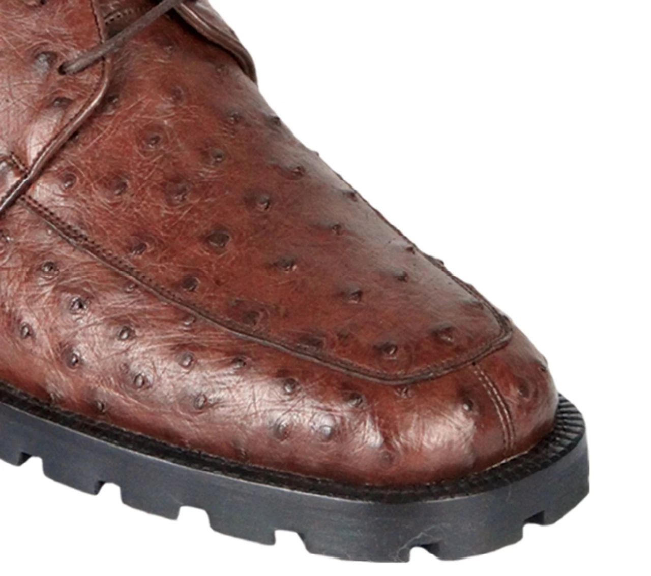 Los Altos Genuine Brown Ostrich Quill Ankle Boot 2 Los Altos Genuine Brown Ostrich Quill Ankle Boot - Image 2