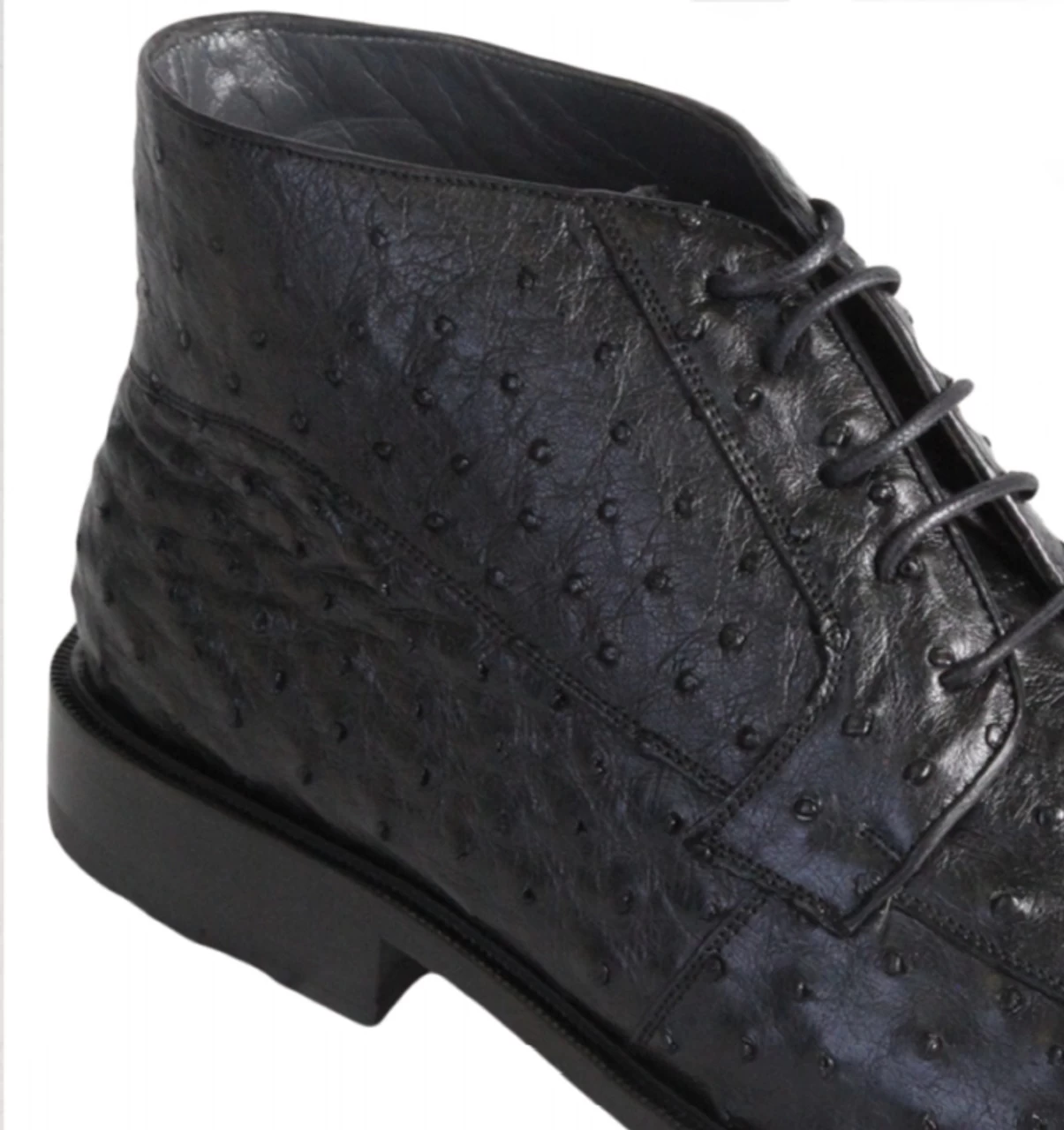 Los Altos Genuine Ostrich Quill Ankle Boot - Black 3 Los Altos Genuine Ostrich Quill Ankle Boot - Black - Image 3