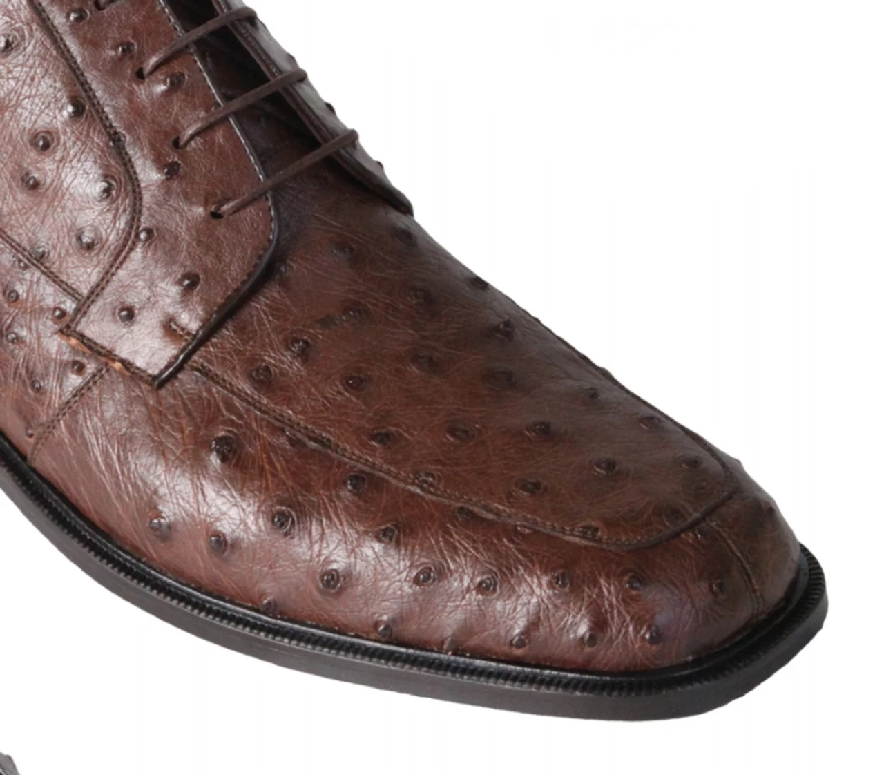 Los Altos Genuine Ostrich Quill Ankle Boot - Brown 2 Los Altos Genuine Ostrich Quill Ankle Boot - Brown - Image 2