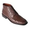 Los Altos Genuine Ostrich Quill Ankle Boot - Brown