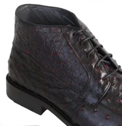 Los Altos Genuine Ostrich Quill Ankle Boot - Black Cherry -Fashionable Costume LSAL ZA20603LTH 18 2 44025.1610747374