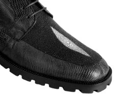 Los Altos Genuine Stingray & Teju Lizard Ankle Boot - Black -Fashionable Costume LSAL ZA2061205 3 89384.1610906158
