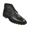Los Altos Genuine Black Caiman Belly Ankle Boot