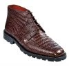 Los Altos Genuine Brown Caiman Belly Ankle Boot