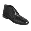 Los Altos Genuine Caiman Belly Ankle Boot - Black