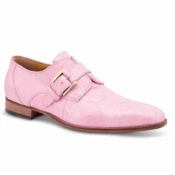 Mauri Pink Genuine Alligator Monk Buckle Dress Shoe
