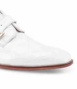 Mauri White Genuine Alligator Monk Buckle Dress Shoe -Fashionable Costume MRI SH 4853 WH 3 28739.1668279909