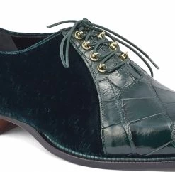 Mauri Genuine Alligator And Velvet Dress Shoe - Hunter Green -Fashionable Costume MRI SH 4948GR 5 21896.1636133590