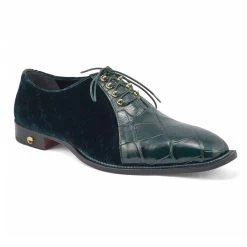 Mauri Genuine Alligator And Velvet Dress Shoe - Hunter Green