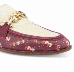 Mauri Genuine Cream Alligator With Berry Logo Loafer Shoe -Fashionable Costume MRI SH 4954 1 RD 2 06746.1668285490