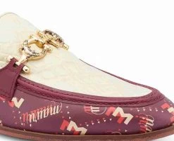 Mauri Genuine Cream Alligator With Berry Logo Loafer Shoe -Fashionable Costume MRI SH 4954 1 RD 5 42152.1668285496