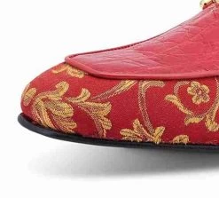 Mauri Genuine Alligator & Fabric Red Sandal - Mule Shoe -Fashionable Costume MRI SH 4976 R 2 74865.1668290178