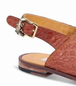 Mauri Genuine Alligator With Logo Brown Sandal -Fashionable Costume MRI SH 5129 BR 3 39500.1668370302