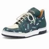 Mauri Green And Cream Genuine Crocodile & Leather Sneakers
