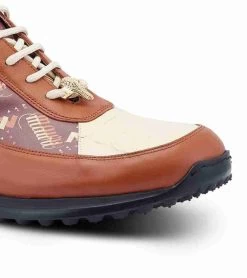Mauri Genuine Crocodile & Leather Logo Italian Sneaker - Cognac -Fashionable Costume MRI SN 8900 2 LO COG 2 55065.1668288656
