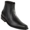 Original Michel Boot Co. Nappa Leather Side Zip Snub Toe Ankle Boot