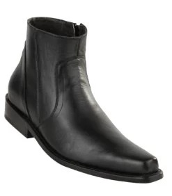 Original Michel Boot Co. Nappa Leather Side Zip Snub Toe Ankle Boot