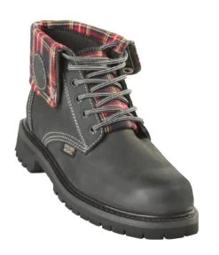 Original Michel Boot Co. Leather & Flannel Lined Hiking Or Work Boot - Grey