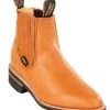 Original Michel Boot Co. Nappa Leather Charro Ankle Boot - Natural Edge Rubber Sole