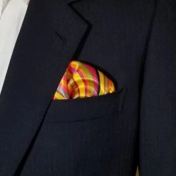 Antonio Ricci 2-in-1 Pouf Round Pocket Square - Orange Swirl -Fashionable Costume Orange Swirl 5 07316.1651698919