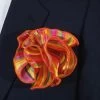 Antonio Ricci 2-in-1 Pouf Round Pocket Square - Orange Swirl