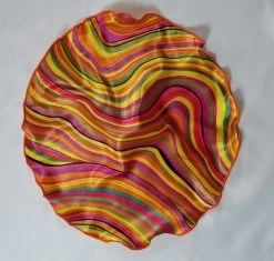 Antonio Ricci 2-in-1 Pouf Round Pocket Square - Orange Swirl -Fashionable Costume Orange Swirl2 82053.1651354665
