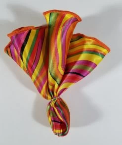 Antonio Ricci 2-in-1 Pouf Round Pocket Square - Orange Swirl -Fashionable Costume Orange Swirl4 17465.1651354661