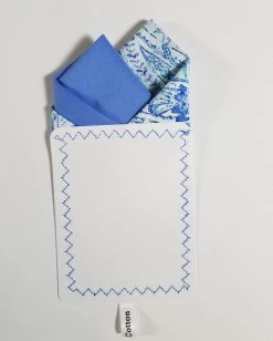 Two-Tone Blue Paisley & Blue 100% Cotton Pre-Folded Pocket Square Insert -Fashionable Costume Paisly and blue 5 41131.1680126499