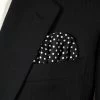 Black Polka Dots - 100% Cotton Pre-Folded Pocket Square Insert