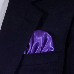 Purple Satin Pre-Folded Pocket Square Insert