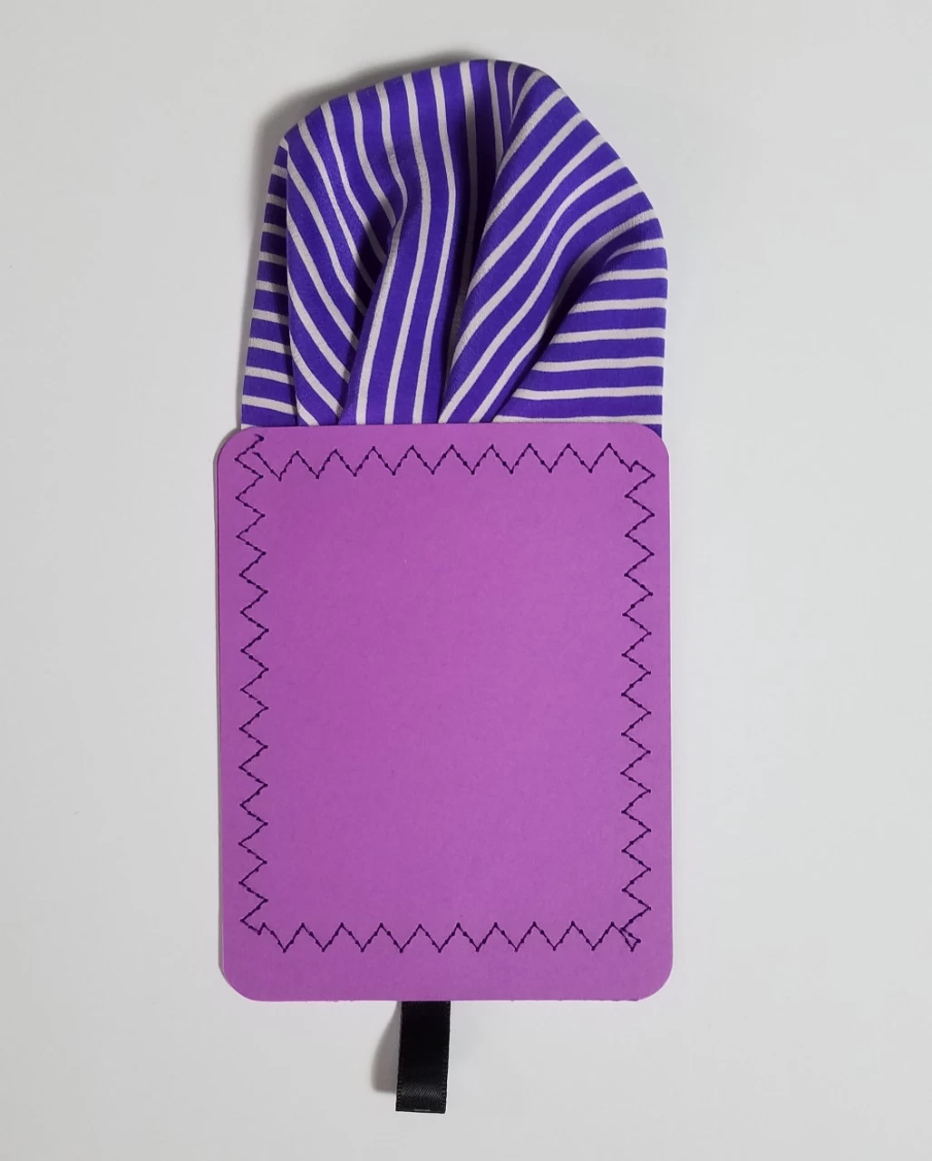 Purple And White Stripe 100% Silk Pre-Folded Pocket Square Insert 3 Purple And White Stripe 100% Silk Pre-Folded Pocket Square Insert - Image 3