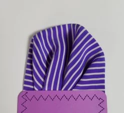 Purple And White Stripe 100% Silk Pre-Folded Pocket Square Insert 7 Purple And White Stripe 100% Silk Pre-Folded Pocket Square Insert -Fashionable Costume Purple stripe fan 3 30347.1658267033