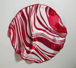 Antonio Ricci 2-in-1 Pouf Round Pocket Square - Red With White Swirl Pattern -Fashionable Costume RedSwirl 4 22813.1661635667